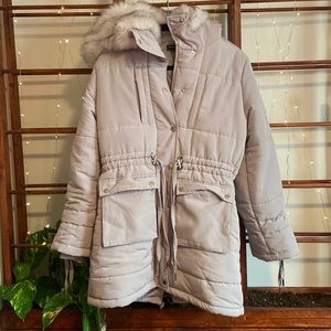 Maniere de Voir Faux Fur Longline Coat - Grey US 4 / UK 8